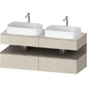 Duravit Qatego Konsolenwaschtischunterbau, 2 Auszüge, 2 Schubkästen, 2 Ausschnitte, 1400x550x600mm