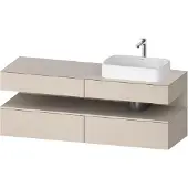 Duravit Qatego Konsolenwaschtischunterbau, 2 Auszüge, 2 Schubkästen, Ausschnitt rechts, 1600x550x6