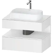 Duravit Qatego Konsolenwaschtischunterbau, 1 Auszug, 1 Schubkasten, Ausschnitt mittig, 800x550x600mm