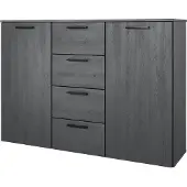 Furniture24 Sideboard Galaxy mit 2 Türen 4 Schubladen Kommode Schlafzimmer Carbon Eiche