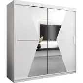 MEBLE KRYSPOL Kleiderschrank, Schiebetürenschrank Schlafzimmer, Schrank mit Spiegel MAROKO 200 cm