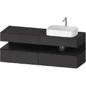 Duravit Qatego Konsolenwaschtischunterbau, 2 Auszüge, 2 Schubkästen, Ausschnitt rechts, 1600x550x6