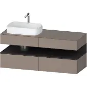 Duravit Qatego Konsolenwaschtischunterbau, 2 Auszüge, 2 Schubkästen, Ausschnitt links, 1400x550x60