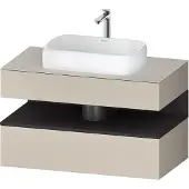 Duravit Qatego Konsolenwaschtischunterbau, 1 Auszug, 1 Schubkasten, Ausschnitt mittig, 1000x550x600m