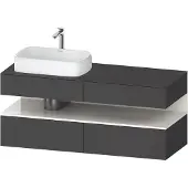Duravit Qatego Konsolenwaschtischunterbau, 2 Auszüge, 2 Schubkästen, Ausschnitt links, 1400x550x60