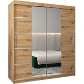MEBLE KRYSPOL Kleiderschrank, Schiebetürenschrank Schlafzimmer, Schrank mit Spiegel VERONA 4 180 cm