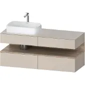 Duravit Qatego Konsolenwaschtischunterbau, 2 Auszüge, 2 Schubkästen, Ausschnitt links, 1400x550x60