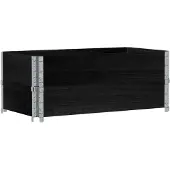 Syfax Paletten-Aufsatzrahmen 2 Stk. Schwarz 100x50 cm Massivholz