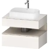 Duravit Qatego Konsolenwaschtischunterbau, 1 Auszug, 1 Schubkasten, Ausschnitt mittig, 800x550x600mm