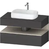 Duravit Qatego Konsolenwaschtischunterbau, 1 Auszug, 1 Schubkasten, Ausschnitt mittig, 1000x550x600m
