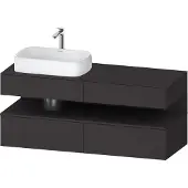 Duravit Qatego Konsolenwaschtischunterbau, 2 Auszüge, 2 Schubkästen, Ausschnitt links, 1400x550x60