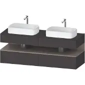 Duravit Qatego Konsolenwaschtischunterbau, 2 Auszüge, 2 Schubkästen, 2 Ausschnitte, 1600x550x600mm