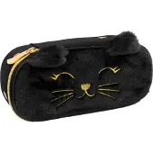 Astra Gepolstertes Federmäppchen mit Innenklappe Fluffy Kitty Schwarz AstraBag