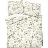 Detexpol Bettwäsche, Perkalbettwäsche, mit Paspel, elegant 200x220 5589b Weiß, Blumen