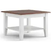 Lomadox Couchtisch, Massivholz in weiß mit Walnuss Optik BORMIO-163