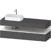 Duravit Qatego Konsolenwaschtischunterbau, 2 Auszüge, 2 Schubkästen, Ausschnitt links, 1600x550x60