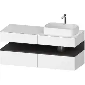 Duravit Qatego Konsolenwaschtischunterbau, 2 Auszüge, 2 Schubkästen, Ausschnitt rechts, 1400x550x6