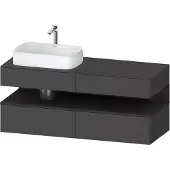 Duravit Qatego Konsolenwaschtischunterbau, 2 Auszüge, 2 Schubkästen, Ausschnitt links, 1400x550x60