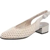 Rieker Slingsandale , Damen, Gr. 41, Synthetik Textil, beige (creme), Lederimitat, Textil, festlich, Schuhe Slingsandale, Sommerschuh, Festtagsschuh, Blockabsatz, mit Riemchen