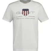 Gant für Herren. 2003199 Archiv Schild-T-Shirt weiß (XL), Lässig, Baumwolle, Kurzarm, Nachhaltig