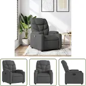 The Living Store Relaxsessel Dunkelgrau Stoff