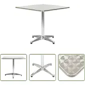 The Living Store Gartentisch Silbern 80x80x70 cm Aluminium