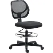 Northio Bürostuhl Ergonomischer Drehstuhl Mit Verstellbarem Fußring, Höhenverstellbar 93-113Cm, Rollen, Schwarz