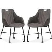 MX Sofa Esszimmerstuhl Metric - Anthrazit (2er-Set)