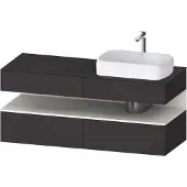 Duravit Qatego Konsolenwaschtischunterbau, 2 Auszüge, 2 Schubkästen, Ausschnitt rechts, 1400x550x6