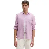 Marc O'Polo Leinenhemd , Herren, Gr. S, N-Gr, rosa (scatterot orchid), Web, Obermaterial: 100% Leinen, Manschette, Hemden Leinenhemd, im klassisch cleanen Look