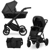 Kunert IVENTO 2in1 Kinderwagen in Schwarz mit schwarzem Rahmen