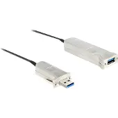DeLOCK 20m USB3.0-A + USB Micro-B/USB3.0-A, 20 m, USB A, USB A/Micro-USB B, USB 3.2 Gen 1 (3.1 Gen 1), Männlich/Weiblich, Schwarz, Silber