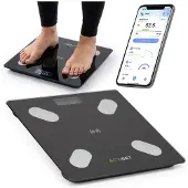 Springos Elektronische Personenwaage 180 kg – Digitale Badezimmerwaage mit LCD-Display, Körperwaage, Schwarz