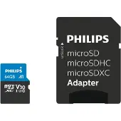 Philips FM64MP65B, 64 GB, MicroSDXC, Klasse 10, UHS-I, Class 3 (U3), V30