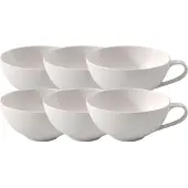 Villeroy & Boch Tasse "Teetassen For Me 110 ml 6er Set weiß", weiß, Porzellan, Trinkgefäße, Tasse