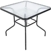 Rojaplast ZWMT Gartentisch, 80 x 80 cm, Metall mit Glasplatte YLGT-049