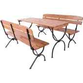 Rojaplast Gartenmöbel-Set aus Holz, Modell BRAVO, 160 cm