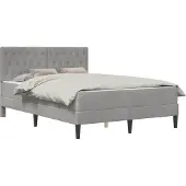 vidaXL Bettgestell mit Matratze Hellgrau 160 x 200 cm Samt