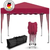 Kronenburg Faltpavillon 3x3m - Wasserfest, UV-Schutz 50+, 0 Seitenteile, rot