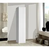 Extom Kleiderschrank Schlafzimmerschrank Schrank 46cm weiß matt / weiß Hochglanz