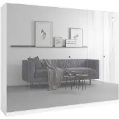 Mzm24 Drehtürenschrank mit Spiegel Monza 6D 240 Weiß