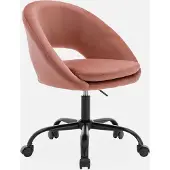 Sweeek - Bürostuhl mit Rollen und Samtbezug - Altrosa
