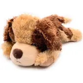Onwomania Plüschtier Stofftier Kuscheltier Hund Welpe Vierbeiner Hund Länge 21 cm Braun