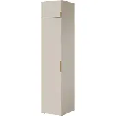 Mzm24 Drehtürenschrank mit Aufsatz Napoli 1D 50 Kaschmir (schwarzer oder goldener Griff)