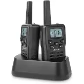 Alecto FR200BK Walkie-Talkie Set 2 Funkgeräte 8 Kanäle Ladestation USB-C Schwarz