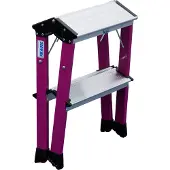 Krause Klapptritt "Rolly", pink, B:40cm H:45cm L:45cm, Aluminium, Leitern, Klapptritt, 2 x 2 Stufen