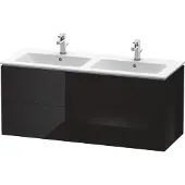 Duravit L-Cube Waschtischunterbau wandhängend, 2 Schubkästen, 1290x550x481mm, LC625804040, Farbe: Schwarz Hochglanz Lack
