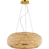 Ideal Lux Hängelampe Pasha, goldfarben/klar, Ø 55 cm, Glas