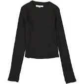 Garcia Longsleeve , Mädchen, Gr. 152/158, off schwarz, Jersey, Obermaterial: 95% Baumwolle, 5% Elasthan, unifarben, körpernah hüftbedeckend, Rundhals, Shirts Longsleeve, in Ripp-Optik, für Girls