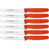 Giesser Universalmesser-Set, 6-teilig, Ideal zum Schneiden und Würfeln von Tomaten, Farbe: rot